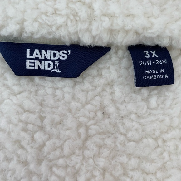 Lands' End Cream Fleece Jacket - Picture 2 of 3